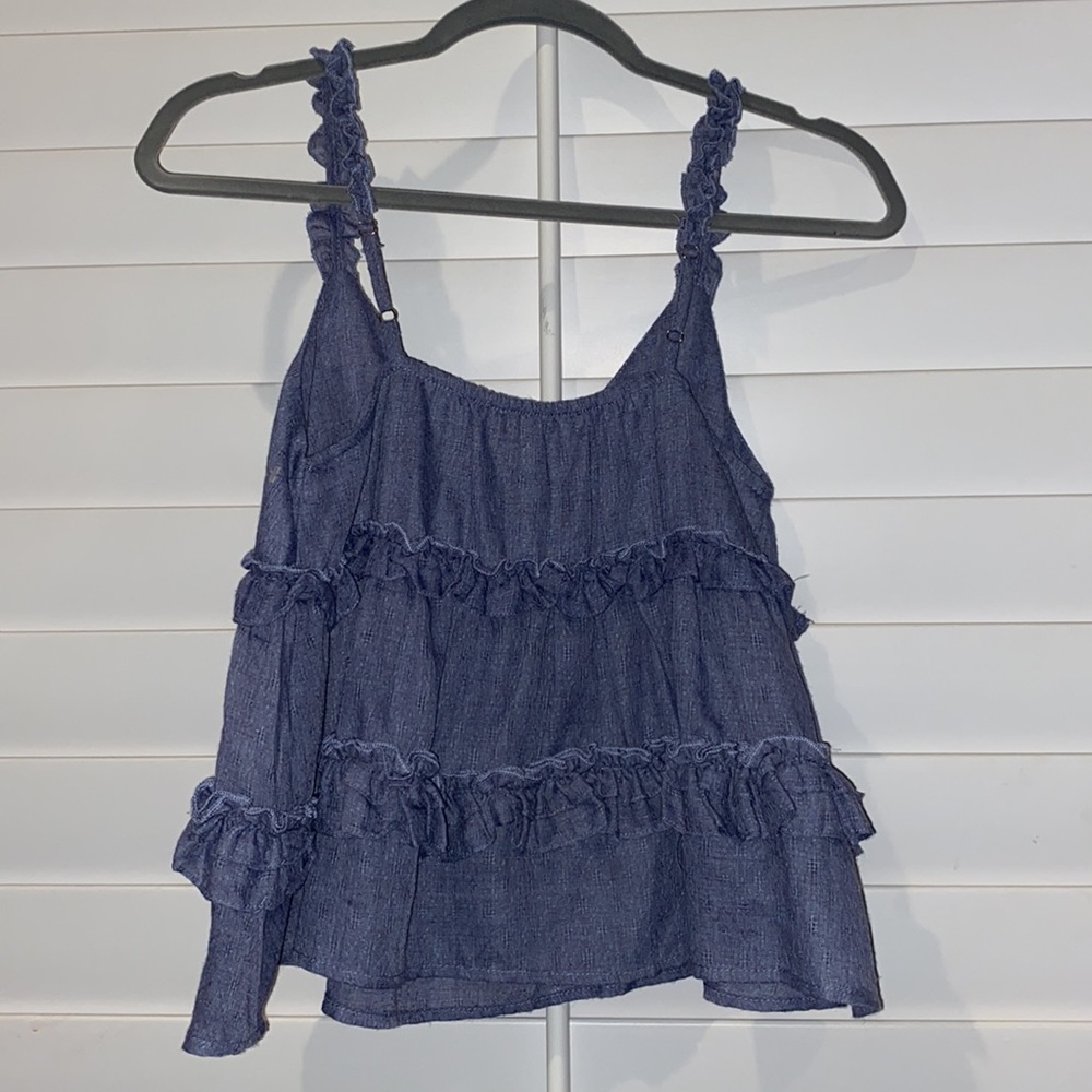 Impeccable Pig Navy Ruffled Top - Picture 3 of 3